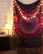 Mandala Tapestry Hippie 127x152 cm roze paars tapijt decoratieve Indiase pauw psychedelische trippy voor woonkamer decoratie wandtapijten