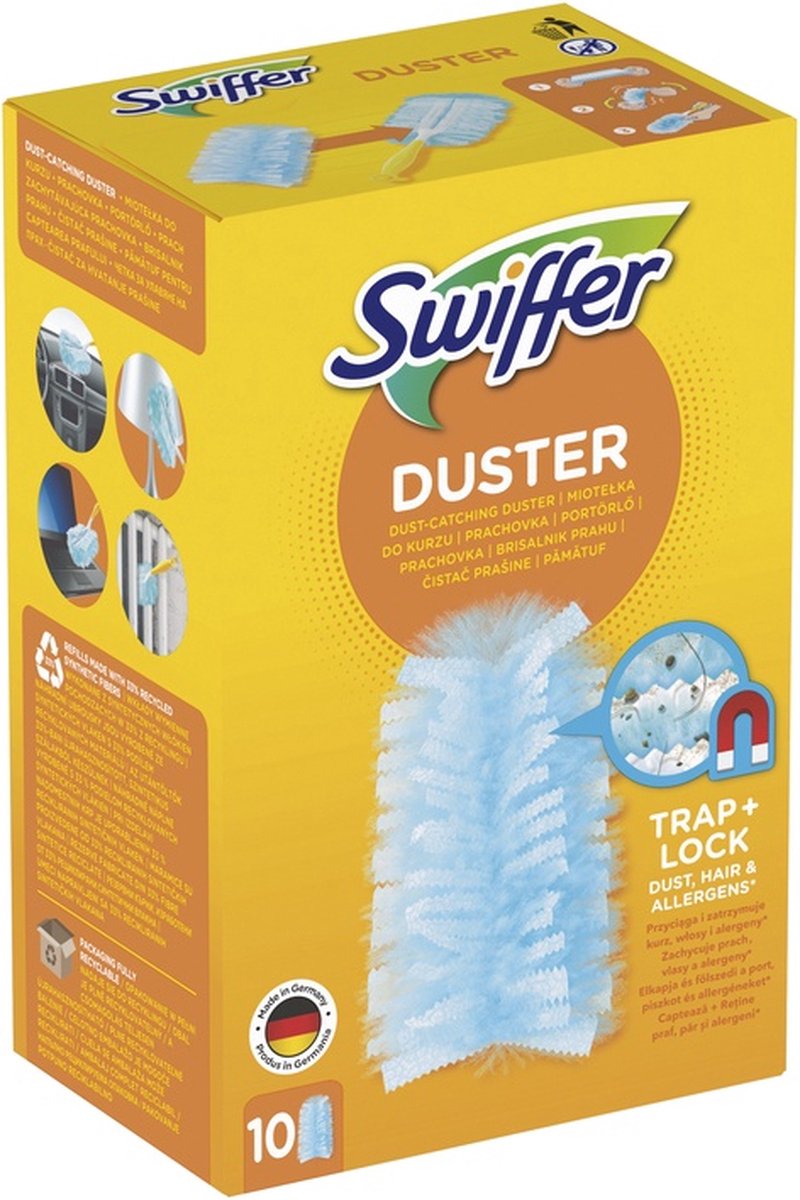 Goedkoopste Swiffer Duster Trap & Lock Navul Stofdoekjes - 6x10 Stuks