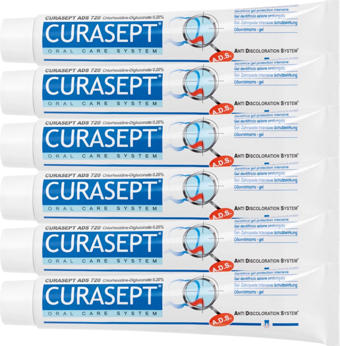 Curasept Tandpasta Gel ADS 720 - Chloorhexidine 0,20% - 6 x 75ml