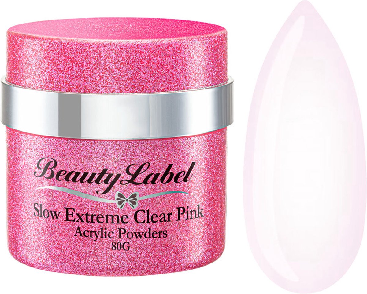 Beauty Label Acrylic Powders - Slow Extreme Clear Pink 40g