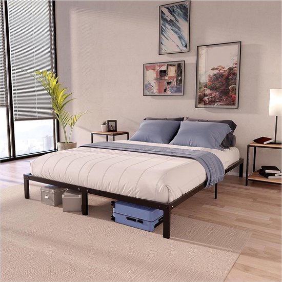 Bed 140 x 200 cm, met lattenbodem van metaal, bedframe 140 x 200 cm, voor matras,...