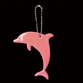 Reflecterende sleutelhanger - 2 stuks - Dolfijn - Roze