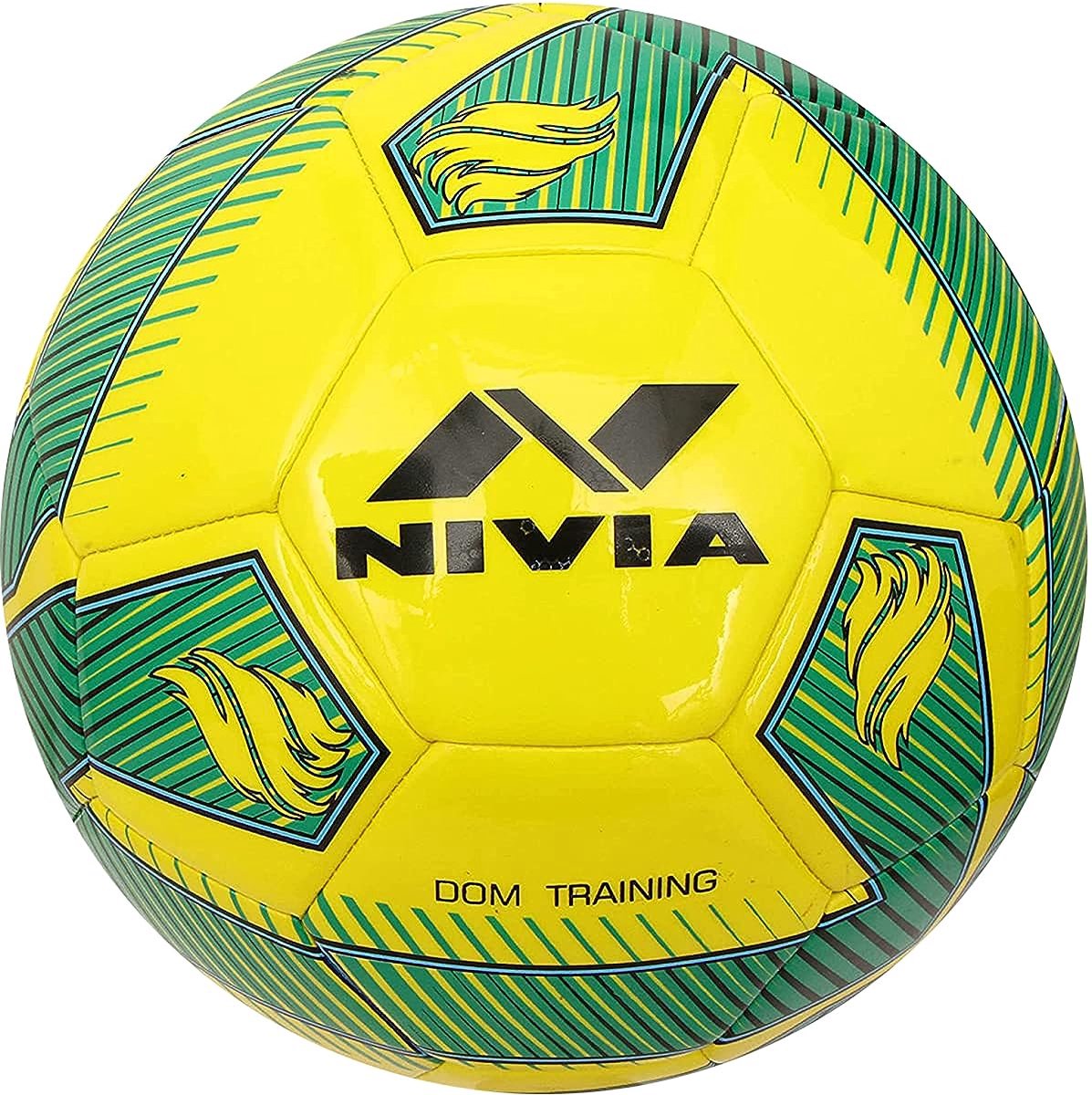 Nivia (DOM10) Dom Professional Football ( Yellow, Size-5 ) Material-TPU | for Youth & Adult | Soccer Ball | High Speed Ball | Waterproof | Machine Stitched | Ideal For: Training/Match