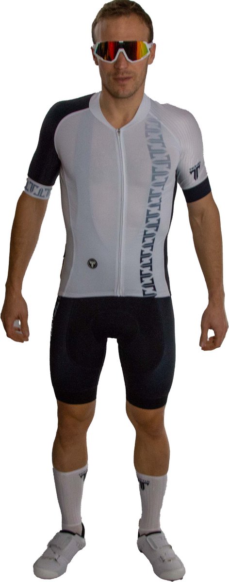 TriTiTan Titanium Pro Cycling Jersey Short Sleeve - Fietsshirt - Fietstrui - Wit - 3XL