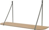 Leren plankdragers 'smal' - Handles and more® - SUEDE GREY - 100% leer - set van 2 / excl. plank (leren plankdragers - plankdragers banden - leren plank banden)