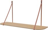 Leren plankdragers 'smal' - Handles and more® - SUEDE OLD PINK - 100% leer - set van 2 / excl. plank (leren plankdragers - plankdragers banden - leren plank banden)