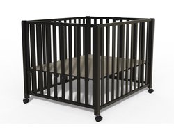 Product: Bebies First Baby Box Met Wieltjes Sarah Zwart 76 x 95 cm, van het merk Bebies First