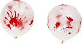 Smiffys - Bloody Balloons, 30cm Halloween Decoratie - Balonnen - Transparant/Rood