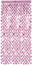Smiffys - Heart Foil Curtain Backdrop Feestdecoratie - Roze