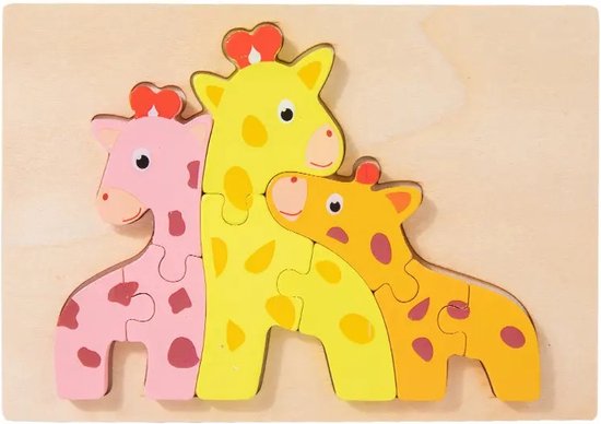 Puzzle animaux en bois - Girafes - 8 pièces - Dès 2 ans - Puzzle