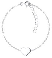 Joy|S - Zilveren hartje armband - gepolijst - 15 cm + 3 cm extension - voor kinderen