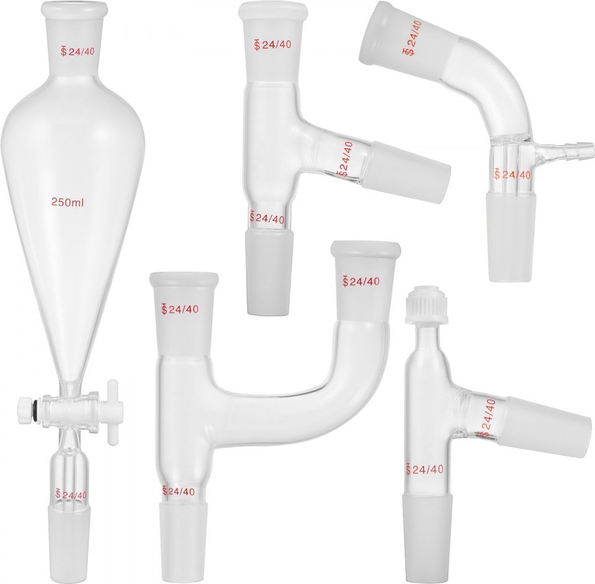 Bouchon Verre Creux 24/40 – Joint Rodé, Pour Chimie Labo, Lot De 5 Pièces