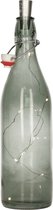 Decoratie fles - grijs - met kurk verlichting - 30 cm - glas - 1 liter - woonaccessoires