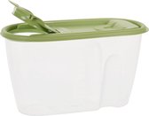 Voedselcontainer strooibus - groen - 1 liter - kunststof - 20 x 9,5 x 11 cm