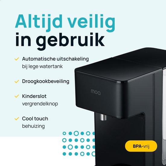 Distributeur d'eau chaude MOA - Bouilloire instantanée de Luxe - Avec affichage numérique - 2,7 litres - HWD20B