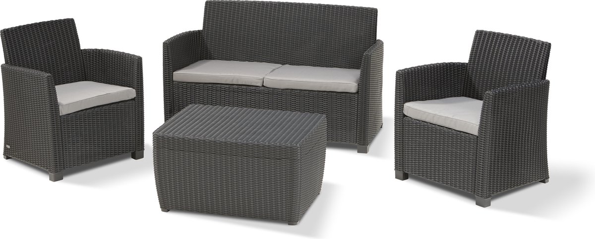 Keter - Mia Loungeset 4p + Opbergtafel