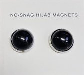 Fako Bijoux® - 2x Magnetische Broche Parel Acryl - Hoofddoek Magneet - Sjaal - Hijab Accessoires- Abaya - 16mm - 2 Stuks - Zilver Zwart