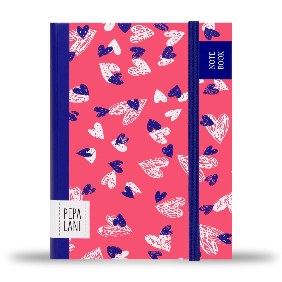 Pepa lani notebook A6 - small hearts pink/white