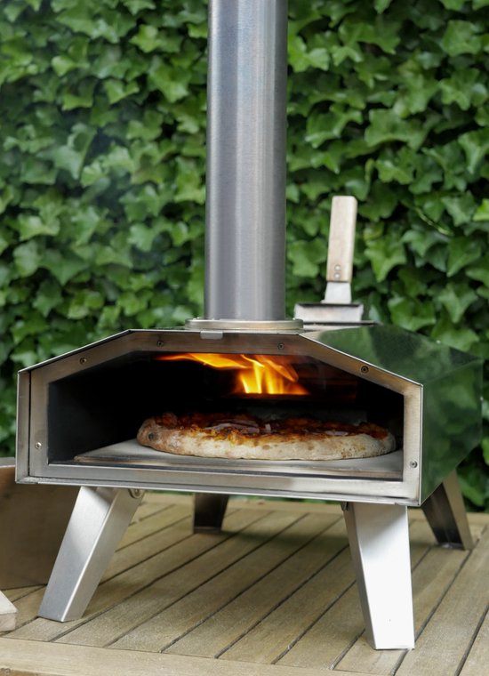 Burnic pizzaoven voor buiten - houtpellets Gestookt - ø 30 cm - Draagbaar en Opvouwbaar - Tot 500°C