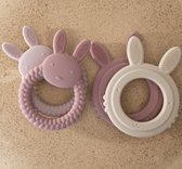 Baby Bijtring Taupe - BPA Free - Siliconen - Bijtring voor baby - Konijntje - Nijntje