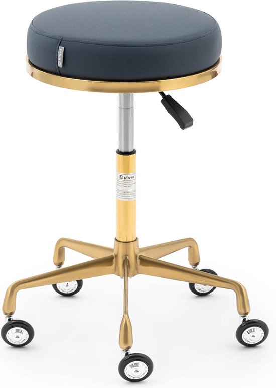 Tabouret De Bureau Ergonomique Réglable Siège Selle - 55 - 69 Cm - 150 Kg - Noir/doré Physa Chaise Selle Dossier Inclinable