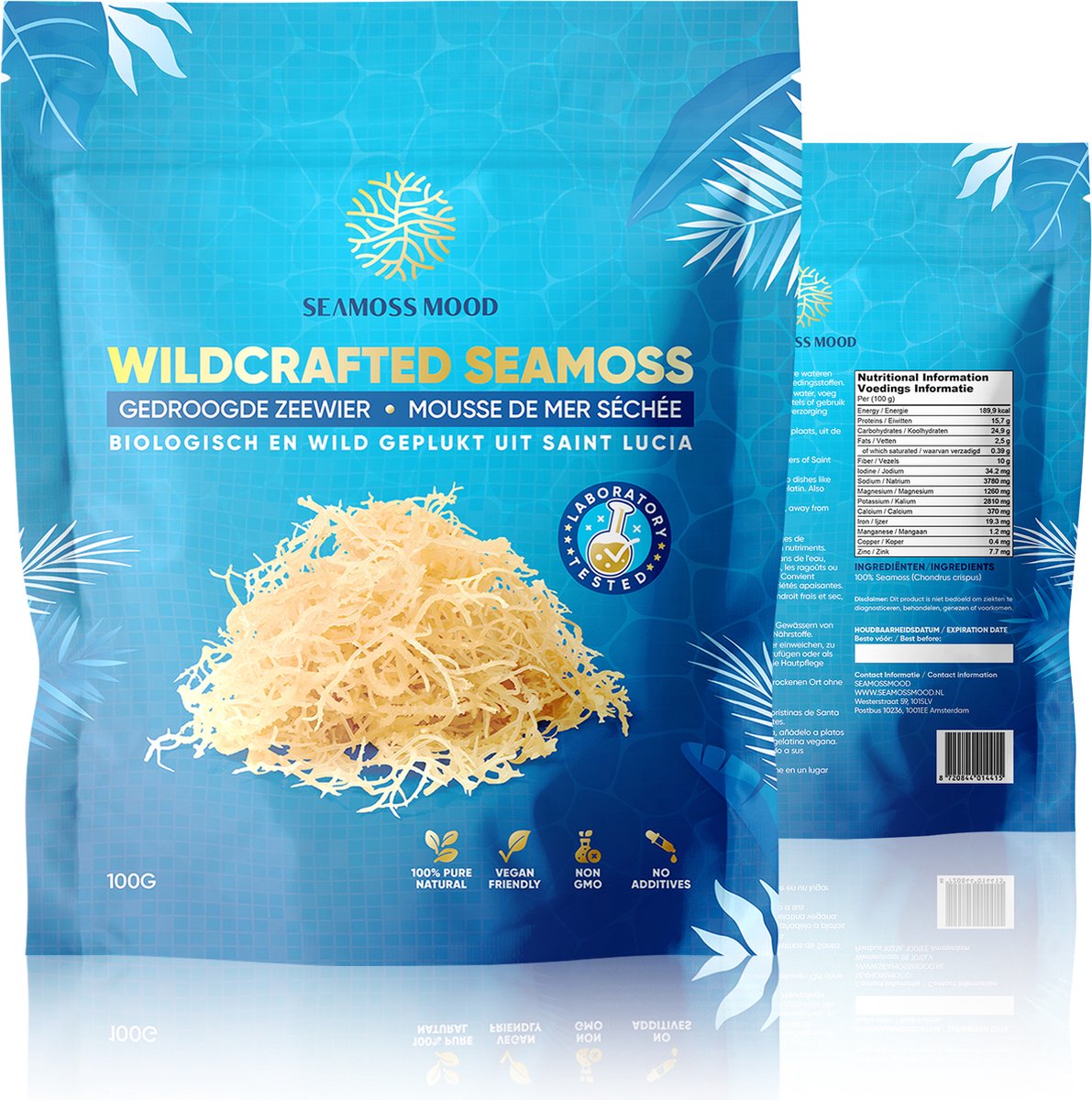 Goedkoopste SeamossMood St. Lucia Rauwe Sea moss - Zeewier - Natuurlijk en Wild Geoogst, 100g