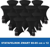 Statafelrok Zwart x 14 – ∅ 80-85 x 110 cm - Statafelhoes met Draagtas - Luxe Extra Dikke Stretch Sta Tafelrok voor Statafel – Kras- en Kreukvrije Hoes