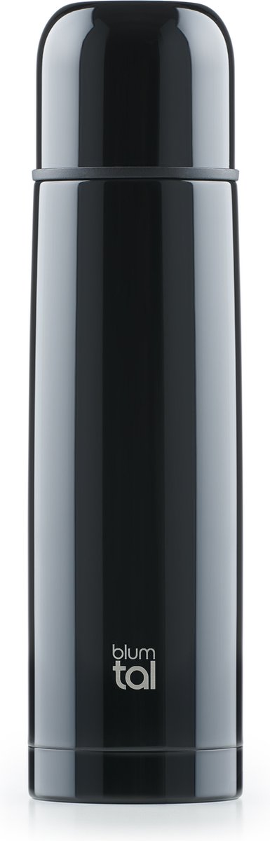 Blumtal Thermosfles - Lekvrije thermosfles met drinkbeker voor onderweg - Isolerende Thermoskan - Roestvrij staal - 1000ml - Zwart