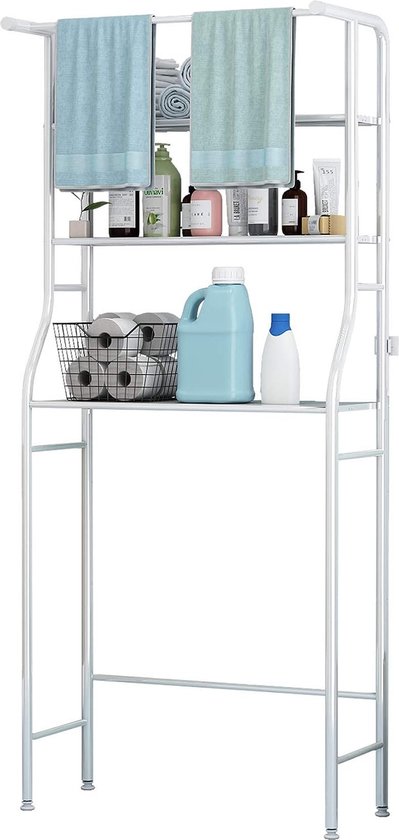 badkamer ruimtebespaarder, boven de wasmachine plank, 3 plank badkamer hoekstandaard