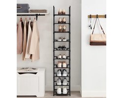 Lexium Schoenenrek - Opbergen van Schoenen - Schoenenbank 10 niveaus - Open Schoenenkast - Opbergkast van Schoenen Industrieel - Smal en Hoog - 33 x 33 x 173 cm - Metalen Frame Zwart Lexium Schoenenrek - Opbergen van Schoenen - Schoenenbank 10 niveaus - Open Schoenenkast - Opbergkast van Schoenen Industrieel - Smal en Hoog - 33 x 33 x 173 cm - Metalen Frame Zwart