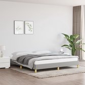 The Living Store Bedframe - Lichtgrijs - 203x183x25 cm - Stof - Multiplex - Geschikt voor 180x200 cm matras - Duurzaam materiaal