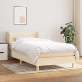 The Living Store Boxspringbed - Crème - 203x93x78/88 cm - Pocketvering matras en huidvriendelijk topmatras