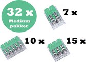 Lasklem - verbindingsklem - kabelklemmen - NURANUR - 2, 3 en 5 voudig (32 stuks) MEDIUM pakket