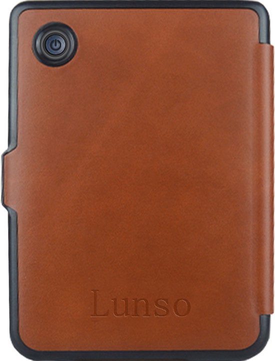 Lunso Geschikt voor Kobo Clara 2E hoes (6 inch) - Leren sleepcover - Cognac van Lunso — afbeelding 4