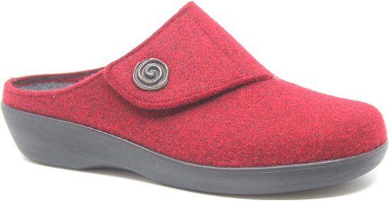 Berkemann, TERESA, 05061-258, Chaussons rouges avec velcro et semelle amovible
