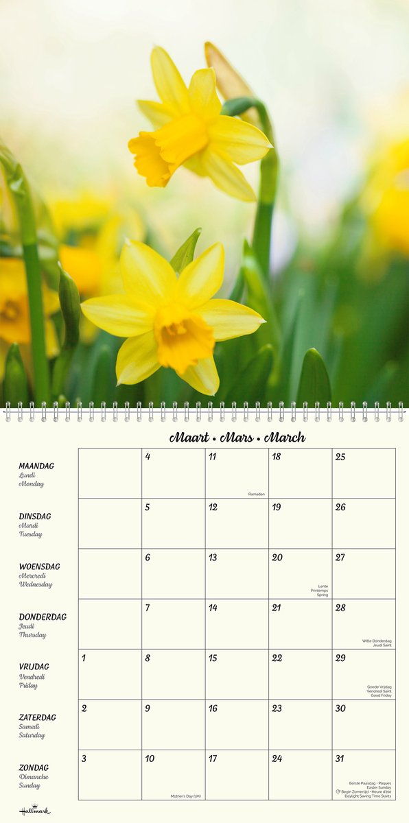 Hallmark Maandkalender 2024 Flora Bloemen Spiraalgebonden