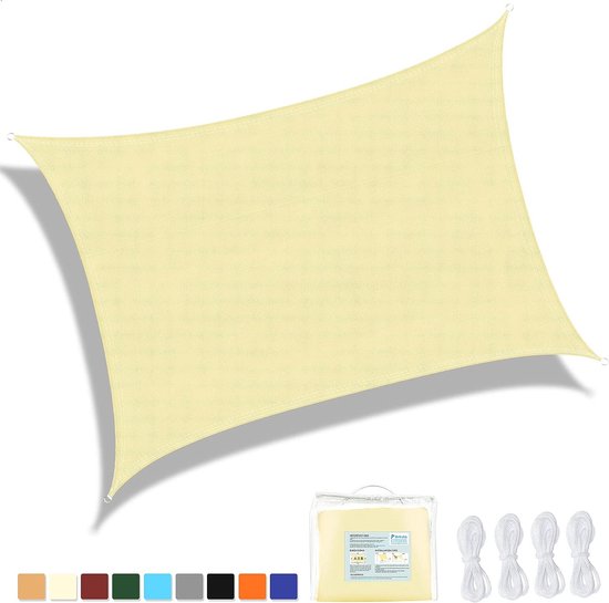 Zonnezeil waterdicht - crème - 3 x 4 m