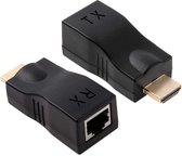 HDMI naar Ethernet (RJ45) adapter - HDMI extender adapter - tot CAT6 - Zwart - Provium