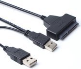 Dubbele SATA USB adapter kabel - voor SATA 2.5 inch HDD/SSD - Zwart - Provium