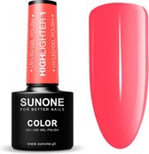 SUNONE UV/LED Gellak 5ml. Highlighter 1 - Neon, Rood, Roze - Glanzend - Gel nagellak