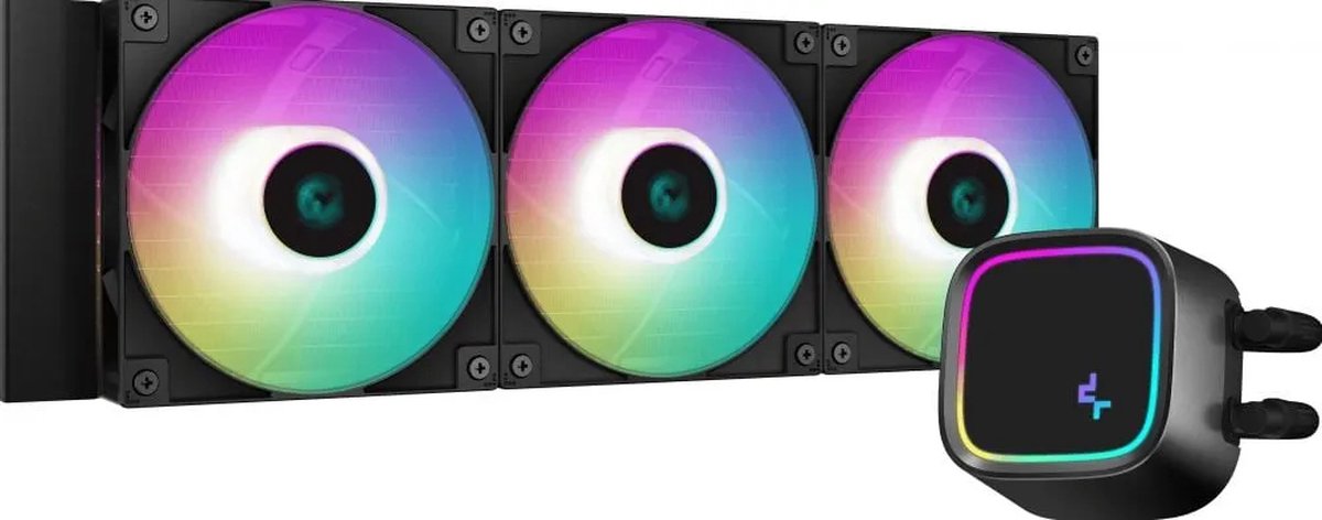 DeepCool LE720 - Vloeistofkoelsysteem processor - afmeting radiator: 360 mm - (voor Intel LGA 1700 1200 115x - AMD AM5 AM4) - 3x 120 mm PMW RGB Fans - aluminium - 4-pins PMW - zwart