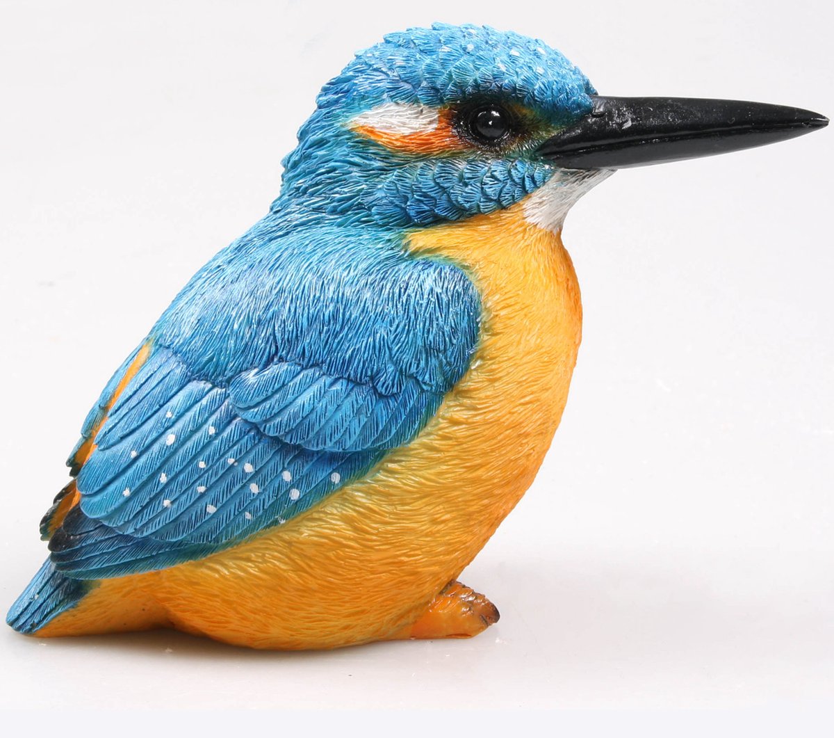 IJsvogel vogel beeldje - 20 x 15 cm - polystone - tuinvogel beeldjes - binnen/buiten