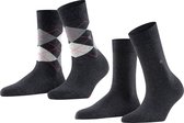 Burlington Everyday 2-Pack One size katoen multipack sokken dames grijs - Maat 36-41