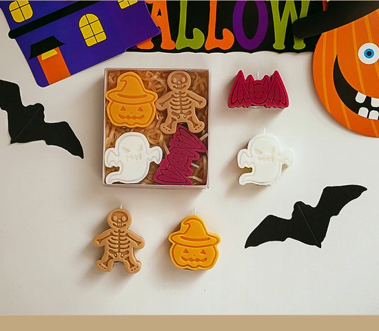 Halloween - Kaars 8 Stukken - Van 4 vormen - Feest Korting - Geurkaarsen Kaarsenset - Aromatherapie Kaars - Figuurkaars