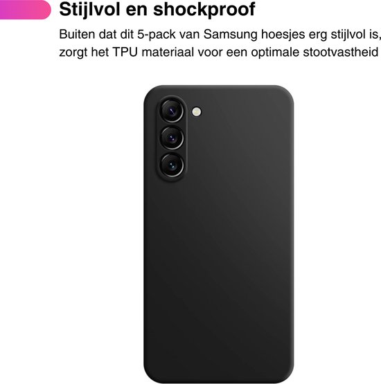 5 PACK - Coque pour Samsung Galaxy A34 - 5x Coque Antichoc en Siliconen - Coque en TPU Robuste - Multipack avec Coque Blauw, Vert, Zwart, Lilas Violet et Rose