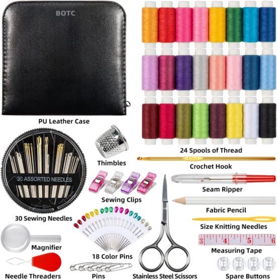 200 Pièces Accessoires Kit de Couture Complet Voyage Trousse de Couture  Etui