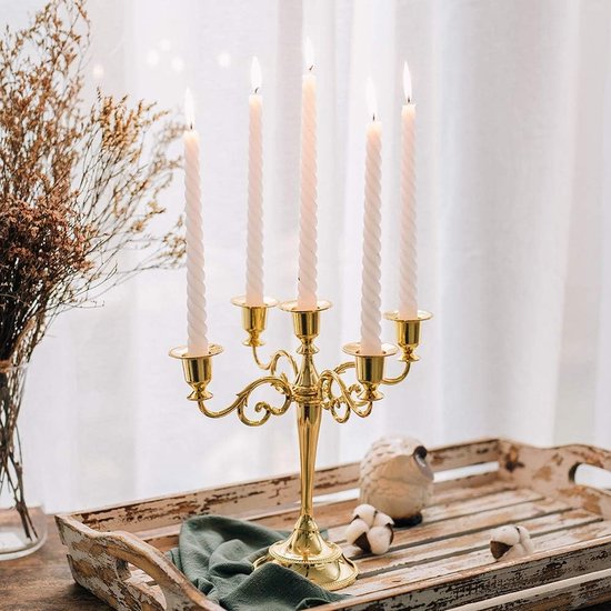 Kerst roterende kaarsenhouder - metalen gouden hete roterende kandelaars. Creatieve kerstornamenten cadeau voor woonkamers, Valentijnsdag, bruiloften en feesten