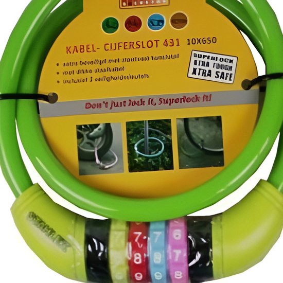Stahlex Cijfer kabelslot - groen - 10 x 650 mm - fietsslot van Stahlex — afbeelding 2