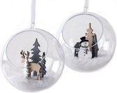 DIY - doe het zelf open kerstballen - 2x stuks - transparant - 12 cm