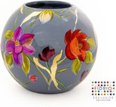 Vase Design Melody - Fidrio PEINT À LA MAIN - vase à fleurs en verre soufflé à la bouche - diamètre 25 cm